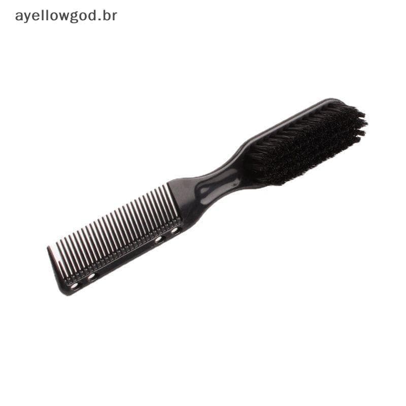 AYBR Masculino 2 Em 1 Escova De Estilo De Barba De Cabelo Cerdas De Nylon Macias Pente Embutido Preto 1 Peça Portátil Pa