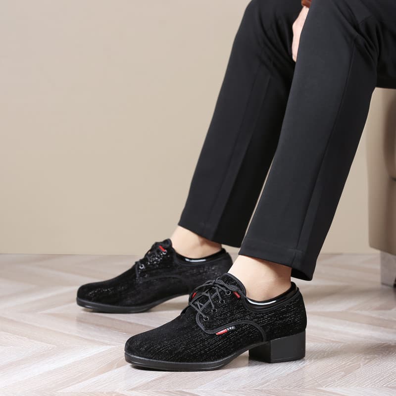 Dança moderna Social quadrado sapatos de dança Gitba Oxford pano sola macia sapatos de dança sola reta masculino adulto