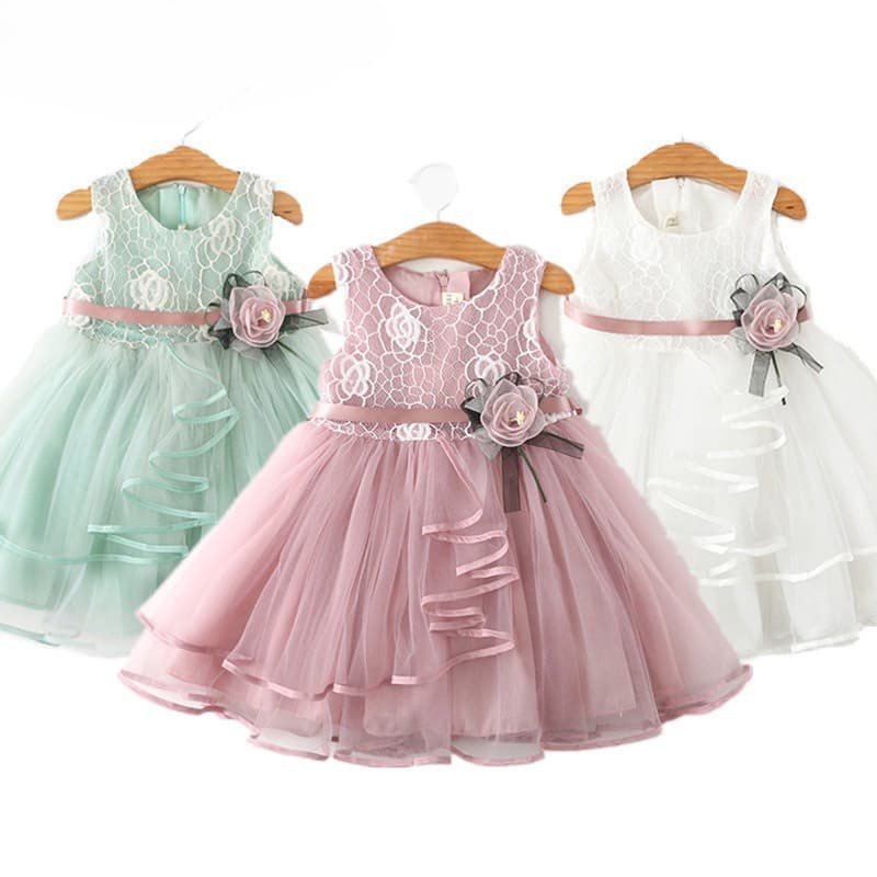 Vestido de festa de aniversário adequado para meninas de 2 a 6 anos de idade.