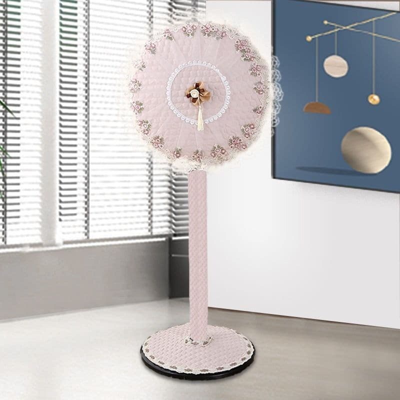 Ventilador elétrico doméstico capa anti-poeira linda capa de tecido toalha conjunto de três peças anti-poeira ventilador