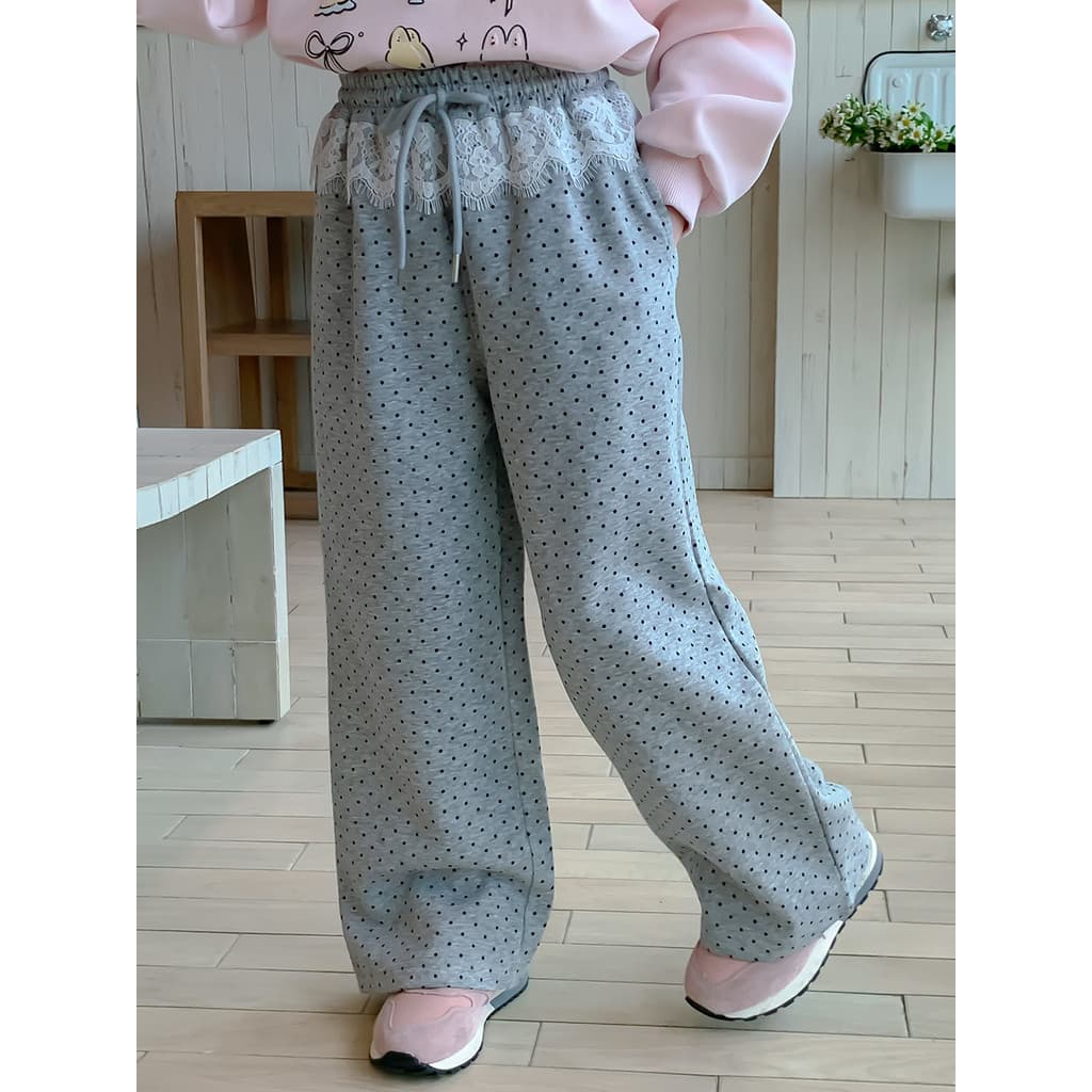 Meninas calças primavera outono estilo 2026 novo estilo moda roupas infantis meninas primavera bolinhas Sweatpants crian