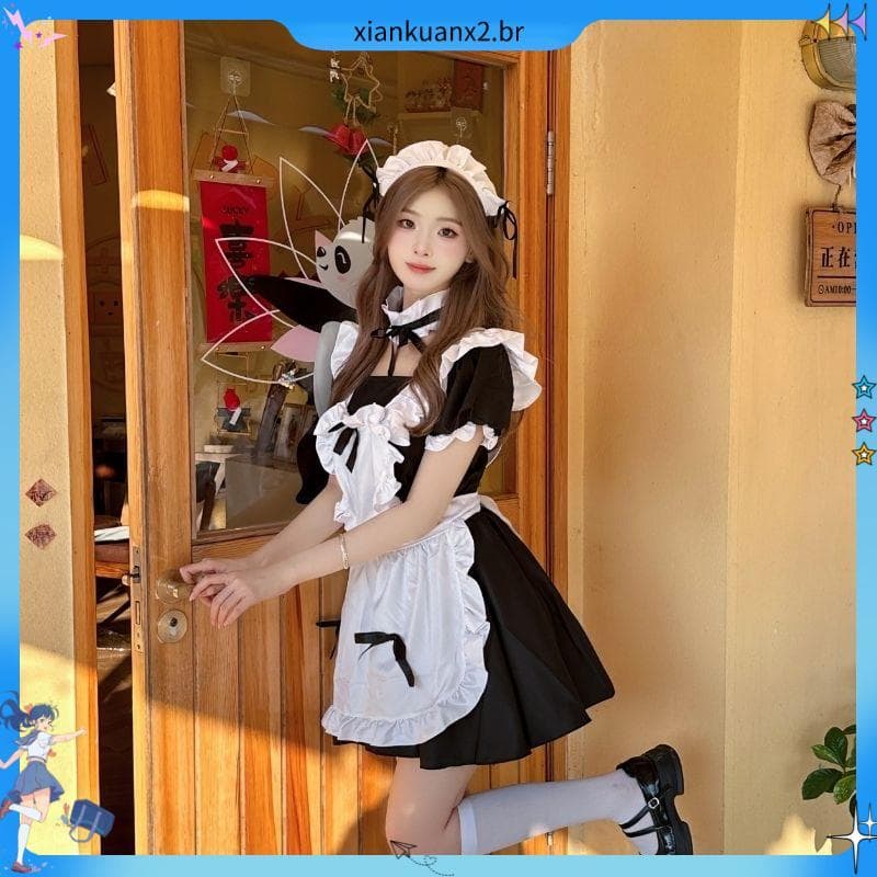 Terno de empregada exposição em quadrinhos Original japonês bonito Lolita doce amor conjunto completo cos macio menina d
