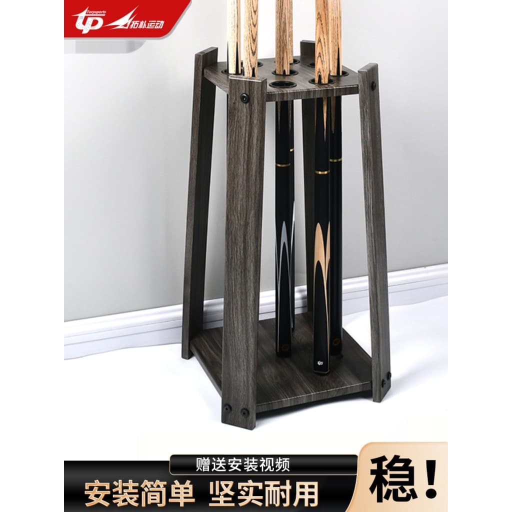 Topo rack para taco de sinuca, rack preto para taco de sinuca, oito tacos de bilhar, rack para sala de piscina