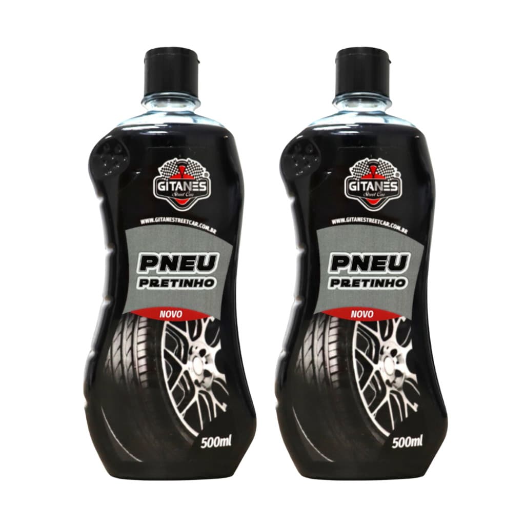 Kit 2 Pretinho Para Pneu Automotivo 500ml Gitanes Brilhante