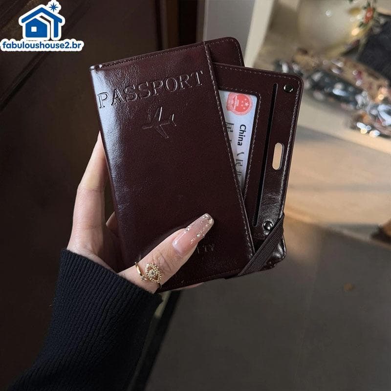 FABUL Nova Capa De Cartão De Couro Retrô Porta-Passaporte Carteira Acessórios De Viagem Para Mulheres E Homens