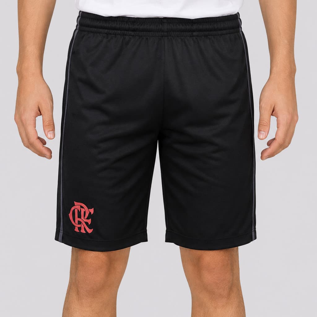 Bermuda Flamengo Compasso Preta