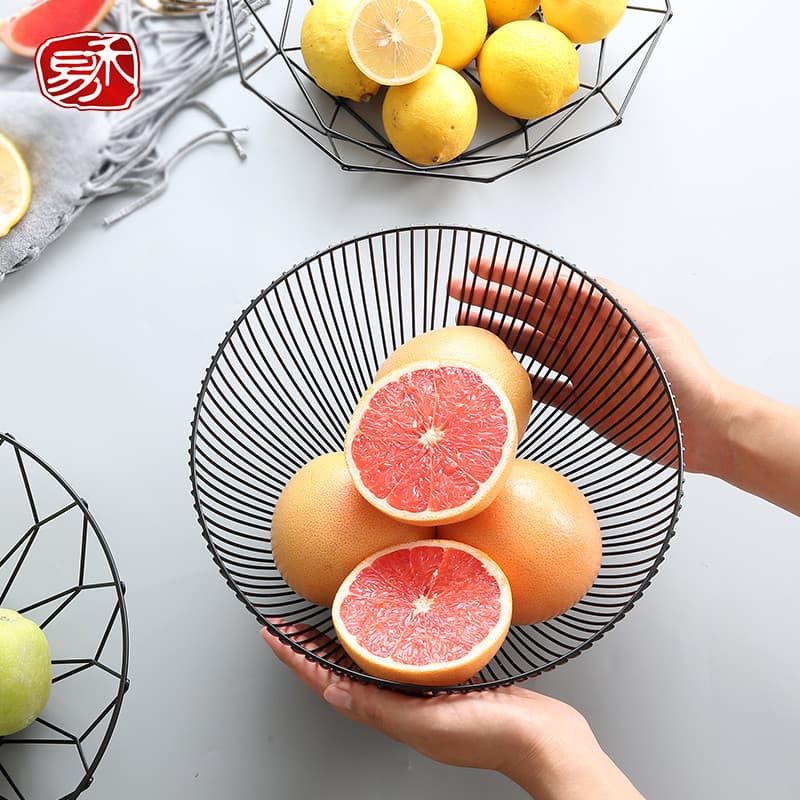 Prato de frutas nórdico sala de estar cesta de frutas criativo doméstico moderno simples cesta de frutas de ferro multif