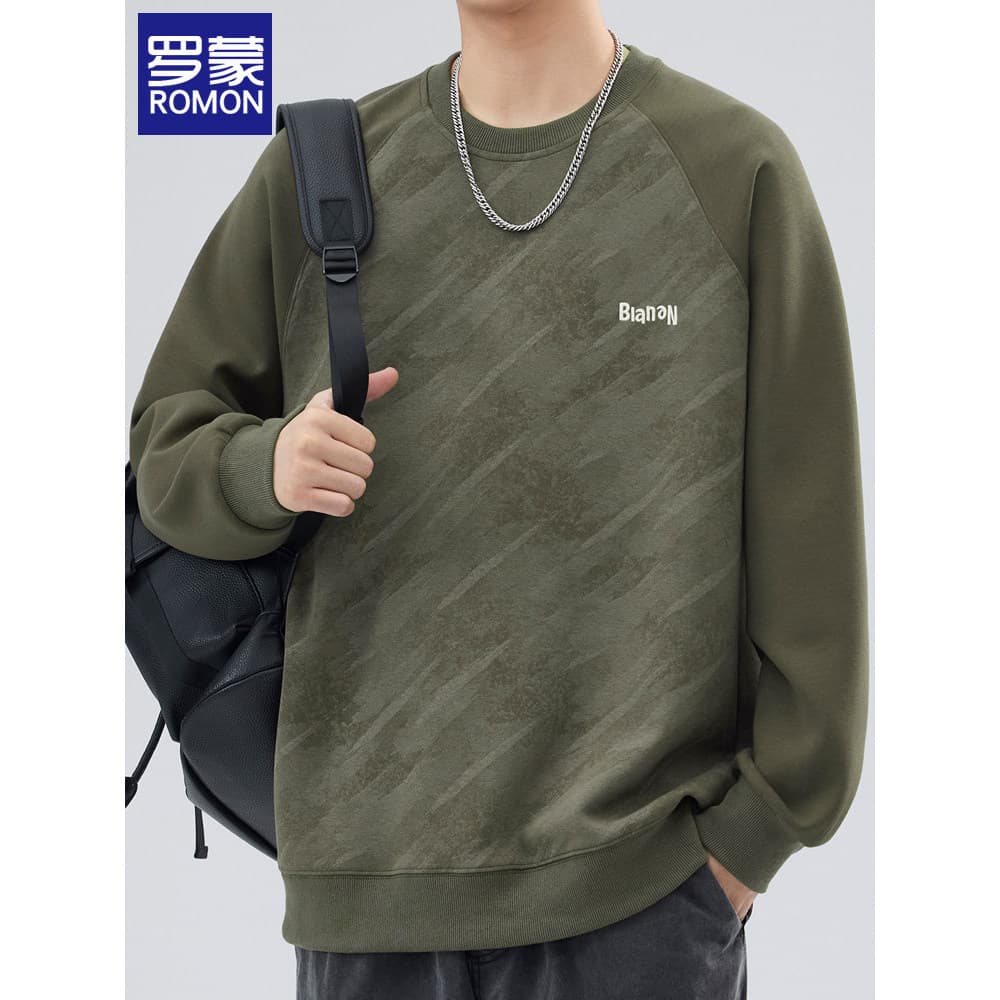Lomon camiseta de manga comprida masculina 2026 novo estilo outono masculino em torno do pescoço roupas de fundo primave