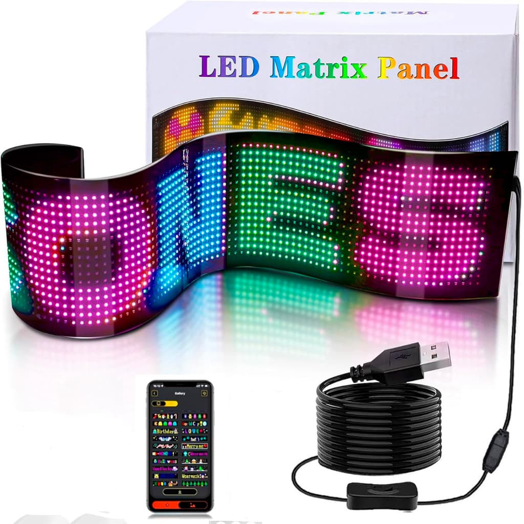 LED De Rolagem de Janelas De Carro, Colorida Flexível