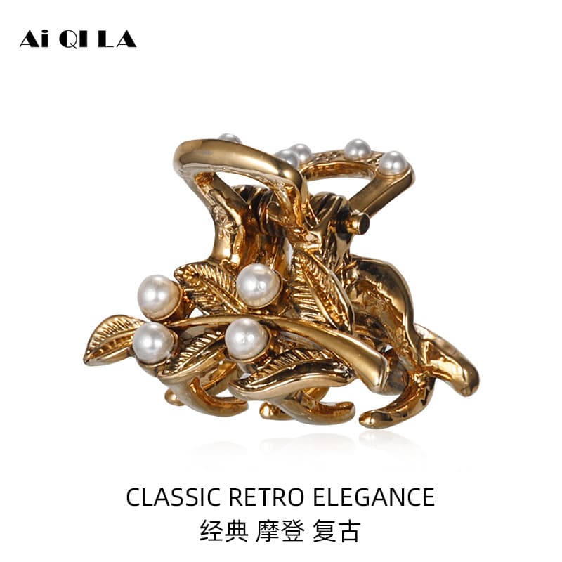 AiQILA/AiQILA Retro Barroco Pequeno Cabelo Grab Headdress Grab Clip Pequeno Estilo Mori Top Clip Franja Clipe