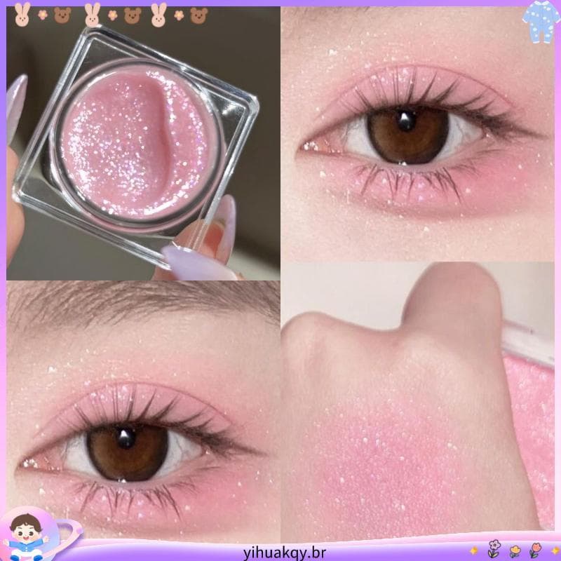 Morango estourando doces coreano doce menina atmosfera rosa sombra alto brilho líquido quebrado diamante fino piscando p