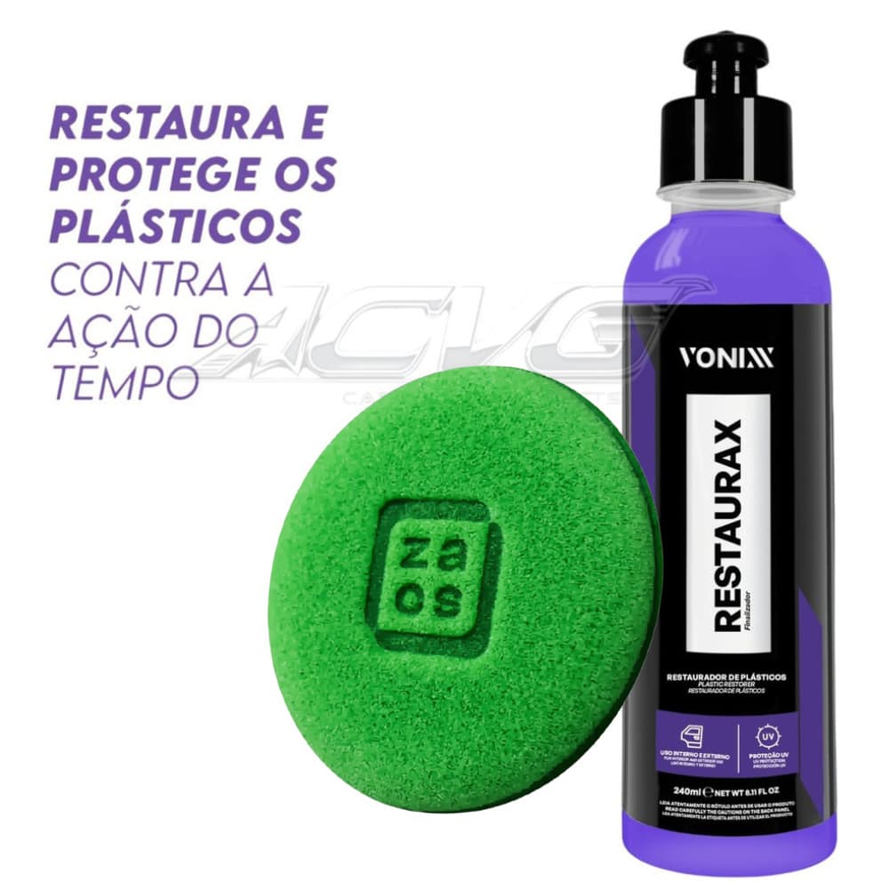 RESTAURAX 240ml + APLICADOR DE ESPUMA VONIXX RESTAURADOR DE PLÁSTICOS
