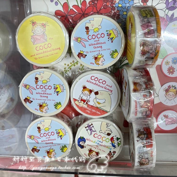 Estoque pronto Japão saudação vida Fita Washi Cute Girl COCO Molho Coroa Cozinhar Escrita