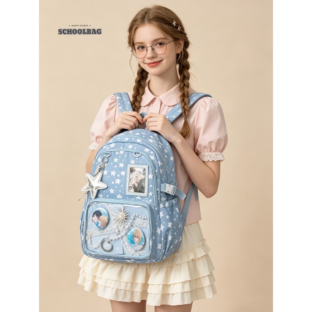 Mochila escolar júnior estudante do ensino médio feminino 2026 novo estilo moda All-Match mochila saco de dor feminino g
