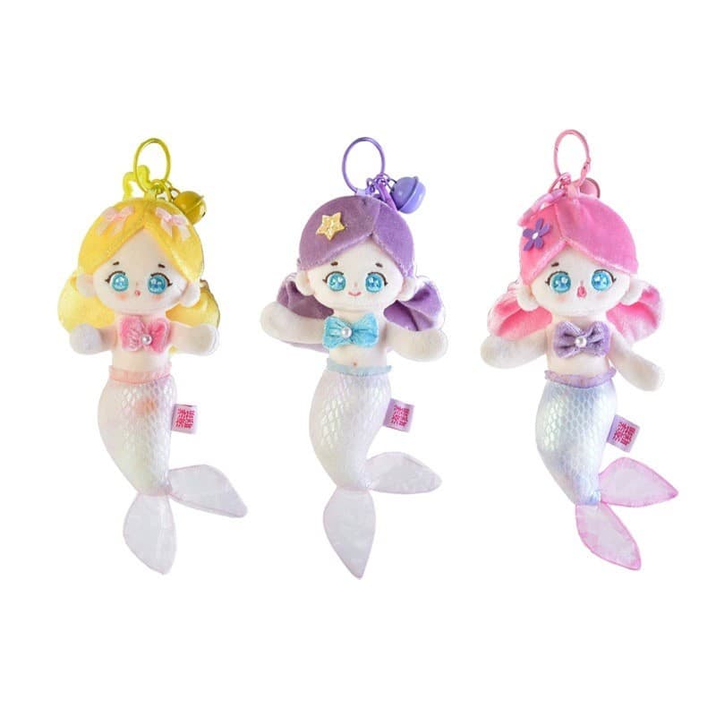 Pingente de Pelúcia da Princesa Sereia Brilhante, Adesivo Magnético para Refrigerador, Ornamento Decorativo de Uso Duplo
