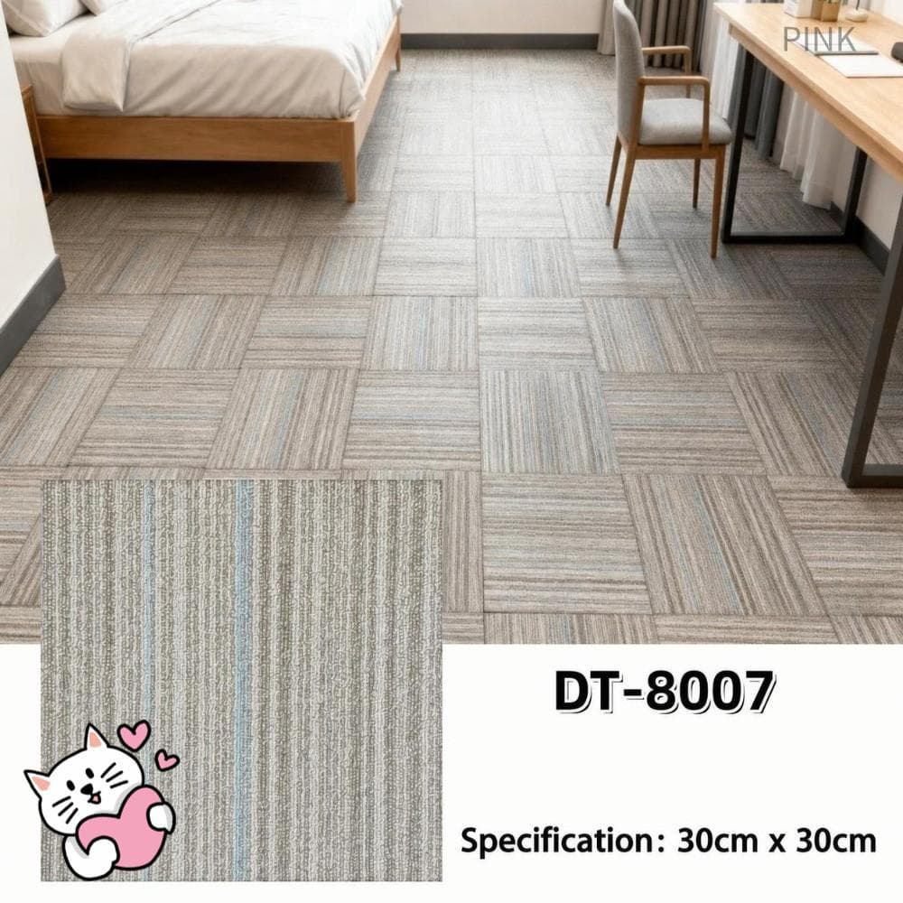 Azulejo De Piso De PVC PINK1 , Adesivo Vinil À Prova D'água Com Textura De Carpete De Imitação , Decalque Parede Antider