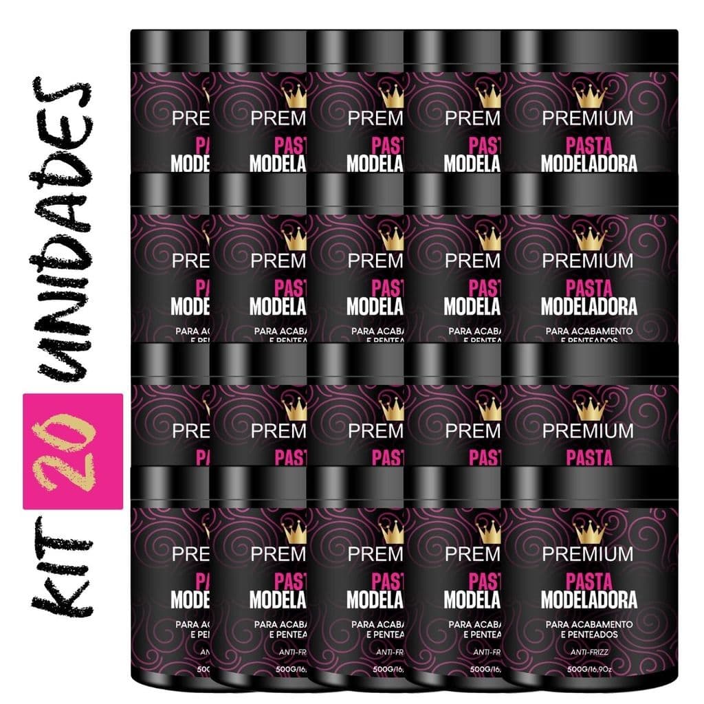POMADA DE MODELAGEM E FIXAÇÃO DE TRANÇAS PREMIUM 500G - PACK COM 20 UNIDADES