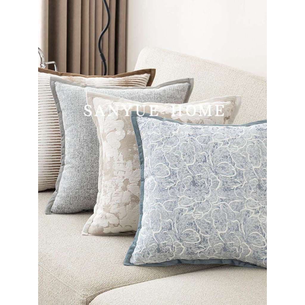Estilo creme grosso Chenille travesseiro cor sólida sala de estar sofá quadrado lombar travesseiro capa de almofada Desi