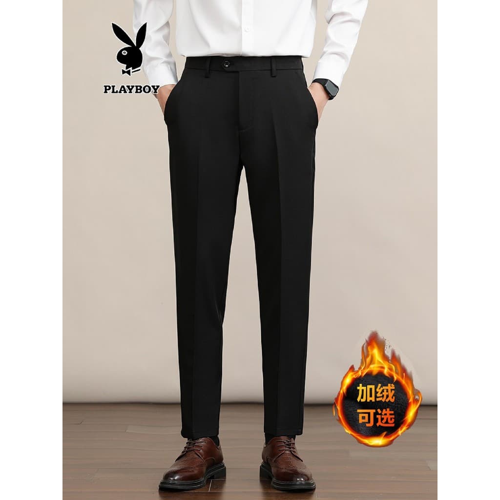 Playboy novo estilo tornozelo comprimento calças pequenas masculinas fino ajuste em linha reta Casual terno calças outon