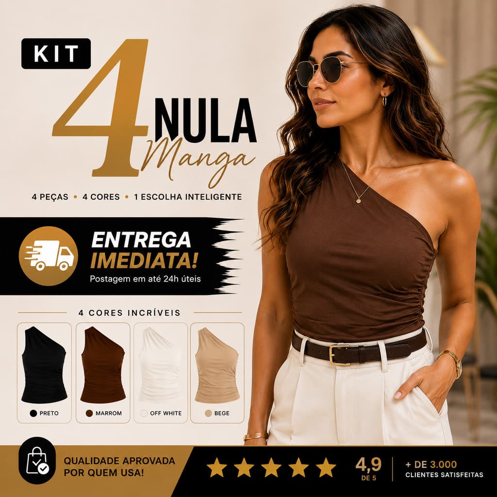 Kit 4 Blusa Mula Manca Feminina Elegante Com Franzido Assimétrica Ombro Único Casual Festa Elegante