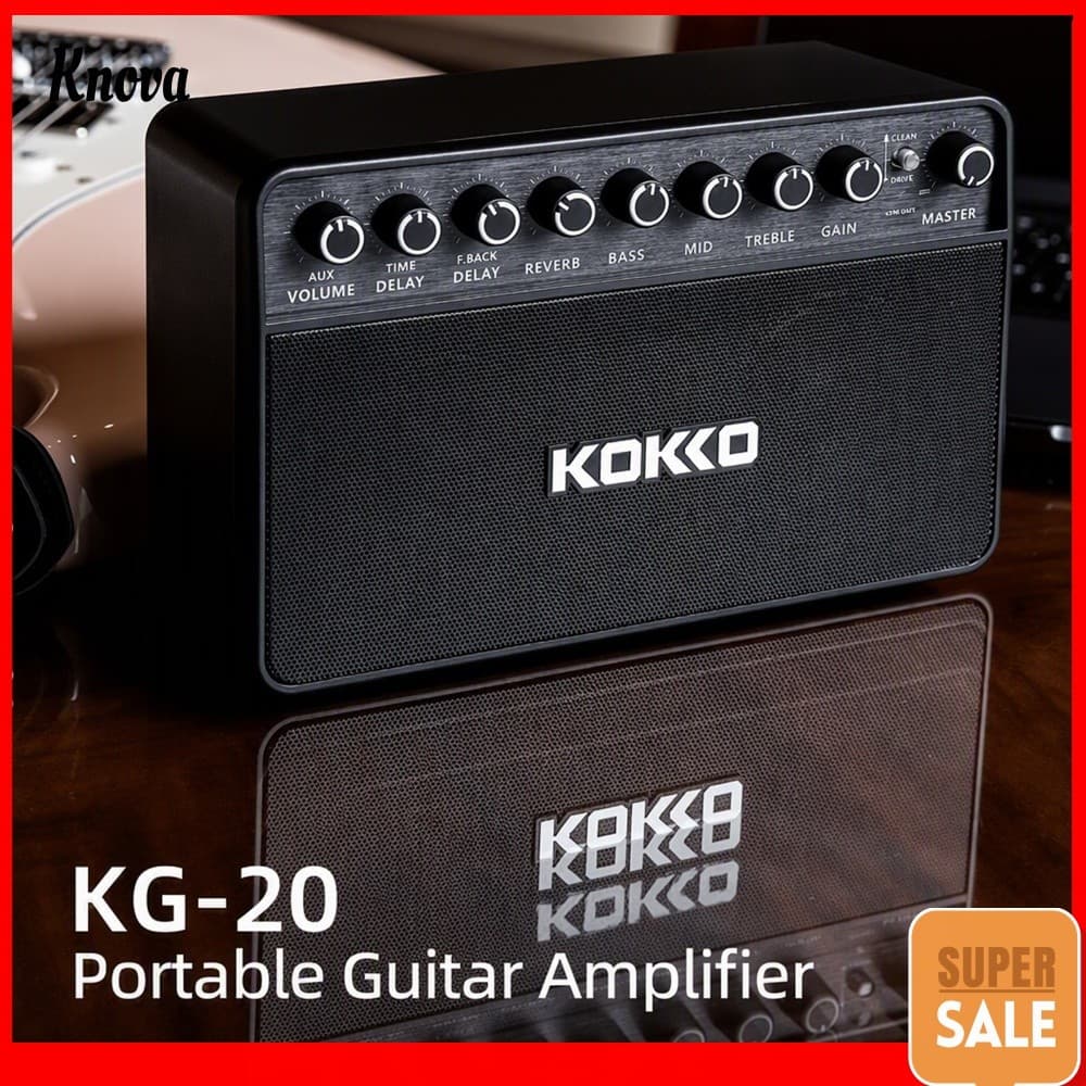 Amplificador De Guitarra 20W Dual Channel Delay Reverb Entrada AUX Saída De Fone De Ouvido OTG