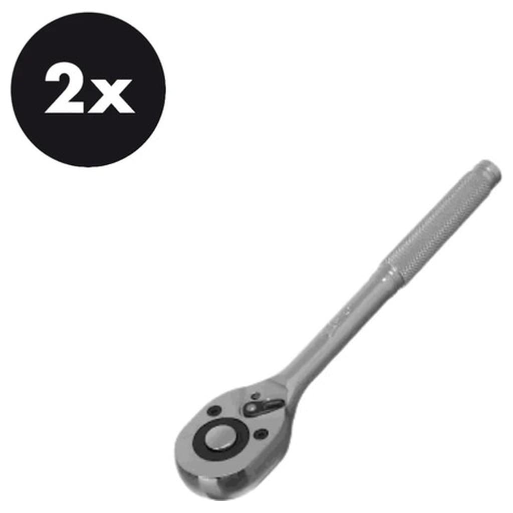 Kit 2 Chave Catraca 1/2 72 Dentes Com Pino CRV Cromada Mundo das Ferramentas