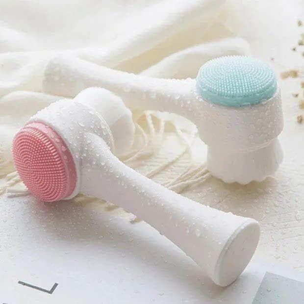 Escova de lavagem facial, cabelo macio, limpador facial, dupla face, escova de limpeza, Manual, poros faciais, limpeza p