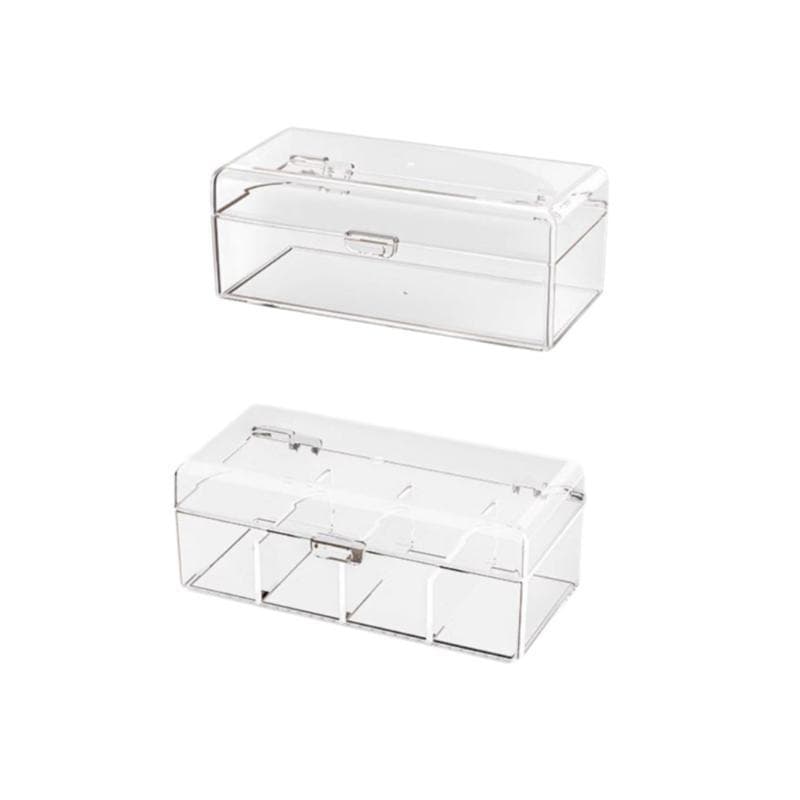 1/4 Grade Pincéis De Maquiagem Organizador Caixa De Armazenamento Transparente Com Tampa Para Grampos De Cabelo Jóias Ca