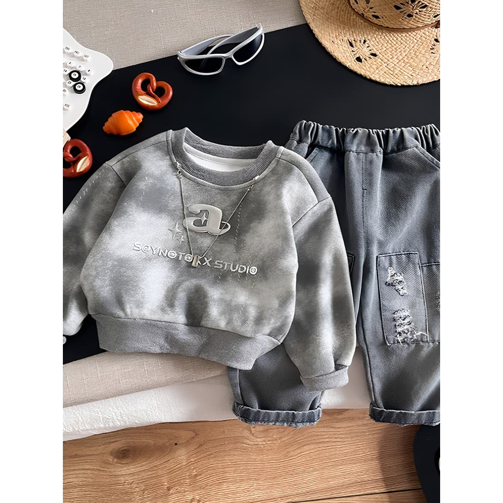 Meninos outono Casual terno 2026 novo estilo na moda bebê primavera outono roupas da moda do bebê crianças terno de duas