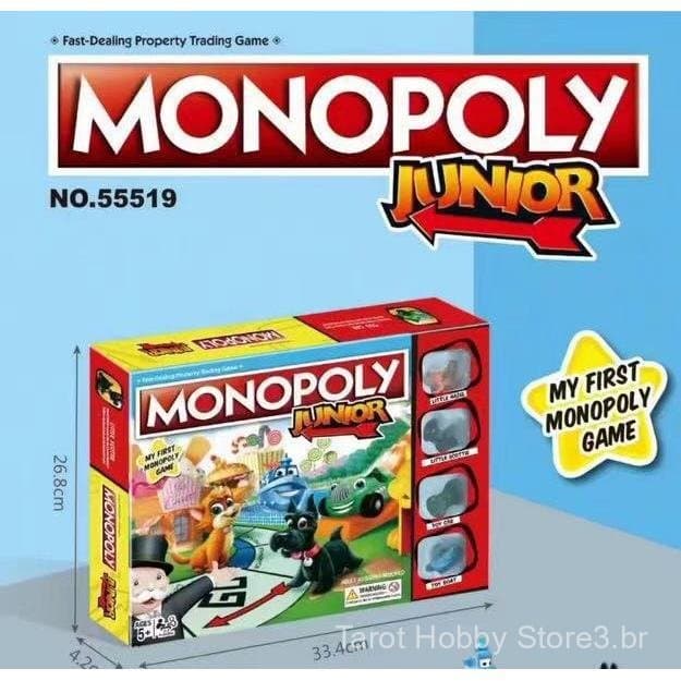 Jogo de tabuleiro Monopoly em inglês, jogo Monopoly com peças de xadrez, dinheiro de papel, dados, jogo de tabuleiro, br