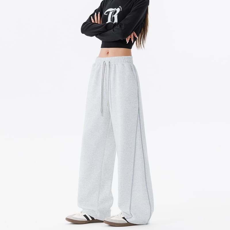 Calça de moletom esportiva americana feminina primavera outono 2026 novo estilo cintura alta Casual solta Drape reta cal