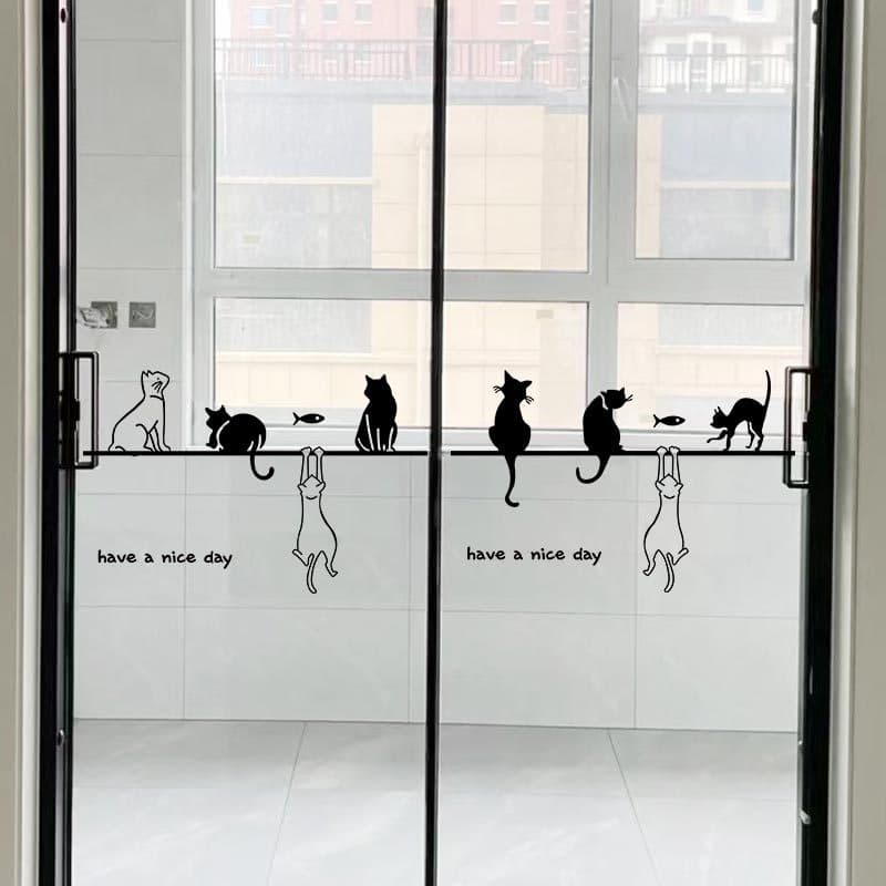 Adesivos anticolisão para porta de vidro de varanda, adesivos para porta deslizante de cozinha, decoração de janela, gra