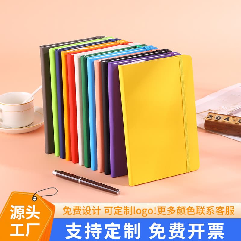Caderno A5 com Alça, Cor Sólida, Material Escolar para Estudantes, Diário Simples, Mini Bloco de Notas para Escritório S