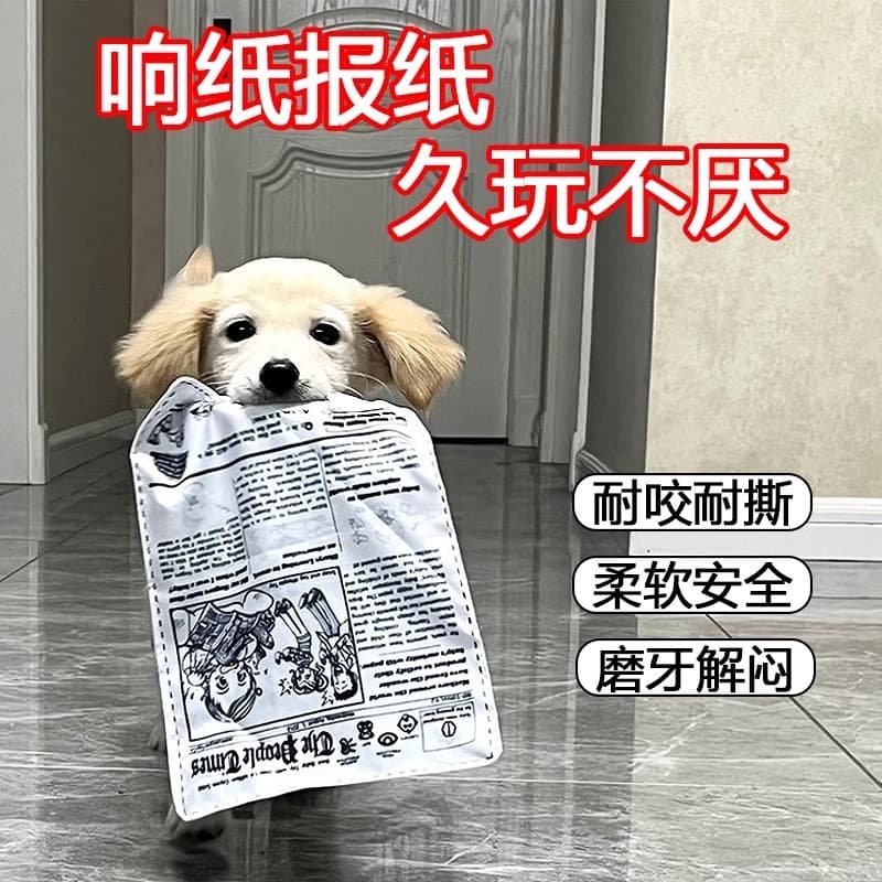 Cão soando brinquedo simulação jornal som papel Molar dentes resistente mordida alívio ferramenta útil Teddy Bichon Gold