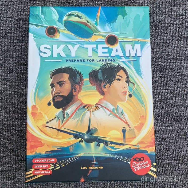 Versão em inglês de Sky Team: Jogo de Cartas de Comunicação e Limitação de Trabalho em Equipe para Duas Pessoas para Enc