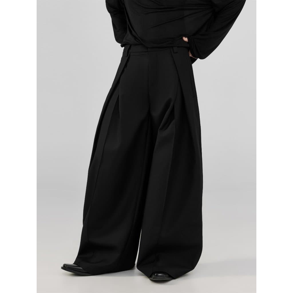 FRKM SCD 26AW Tridimensional Plissado Calças de Perna Larga Perfil Solto Calças Não-Ferro Calças Casuais Homens Mulheres