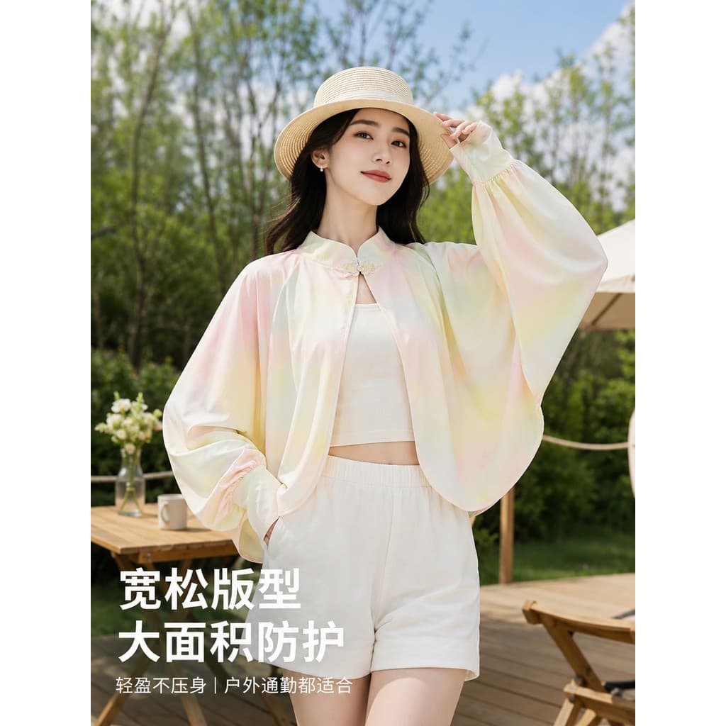 Estilo japonês protetor solar xale mangas de uma peça ao ar livre protetor solar roupas moda feminina 2026 novo estilo l