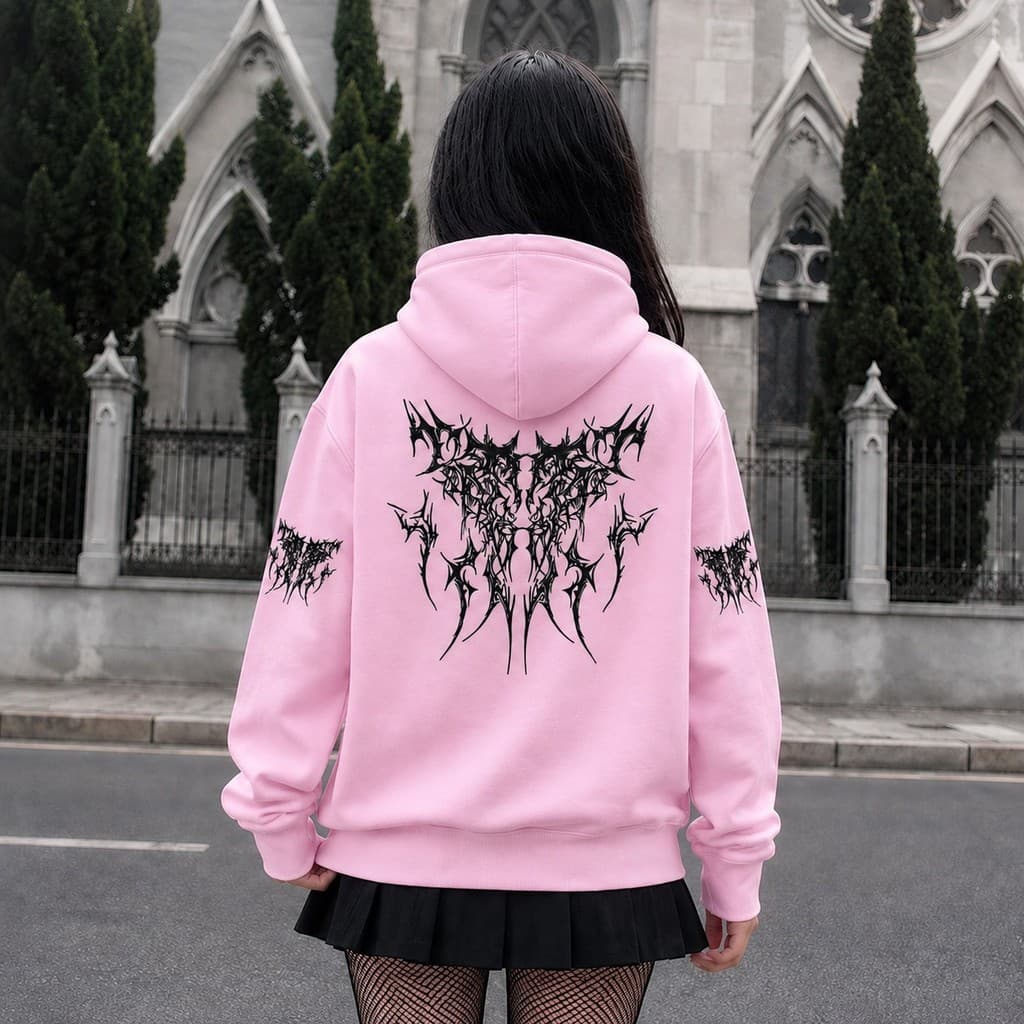 Blusa de Frio Moletom Canguru Y2K Gótica Estampa Tribal Casaco Streetwear Confortável