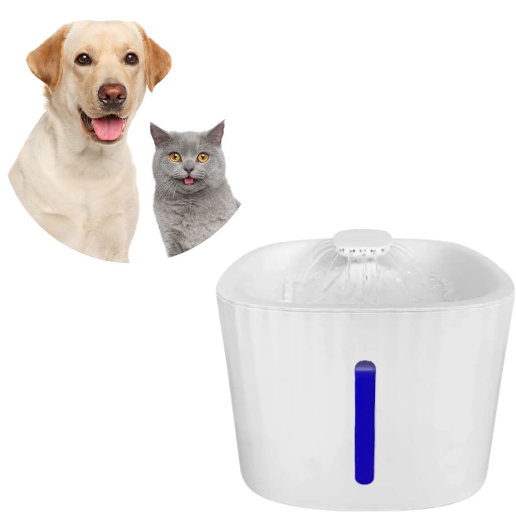 Bebedouro Fonte De Água Automático 3L Com Filtro Para Cães Gatos Pet Branco