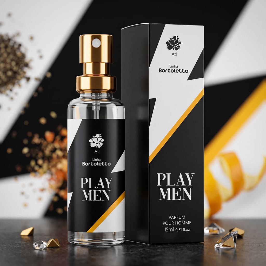 Perfume Masculino Play Men 15ml Alta Fixação Amadeirado Marcante