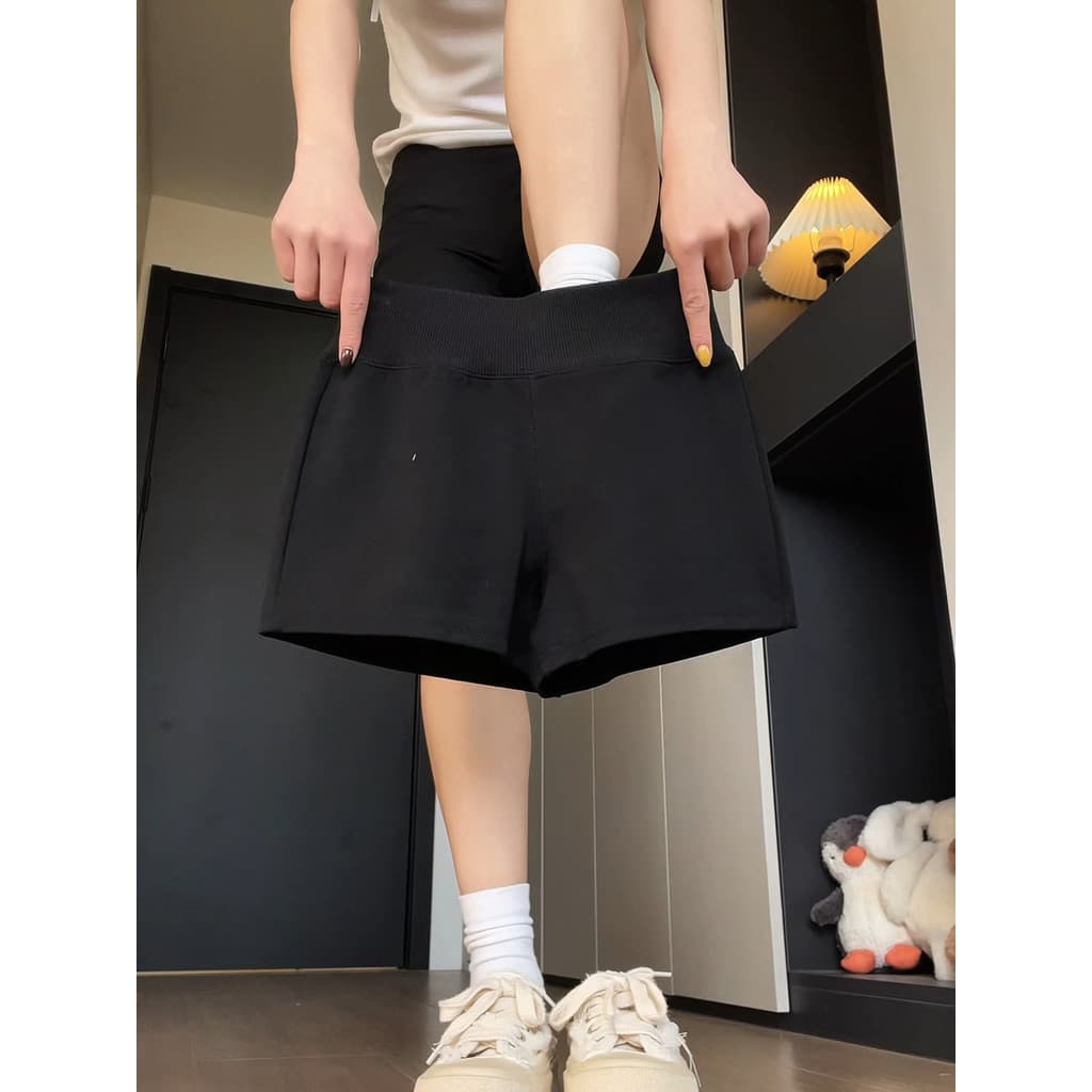 Americano preto cintura baixa esportes Shorts feminino verão fino cintura alta exterior Wear quente menina calças de cin