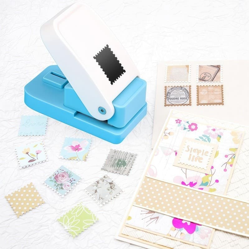Perfurador de Selo Postal Retângulo Alavanca Ação Manual Ferramenta Scrapbooking Artesanato Papel Cartolina DIY