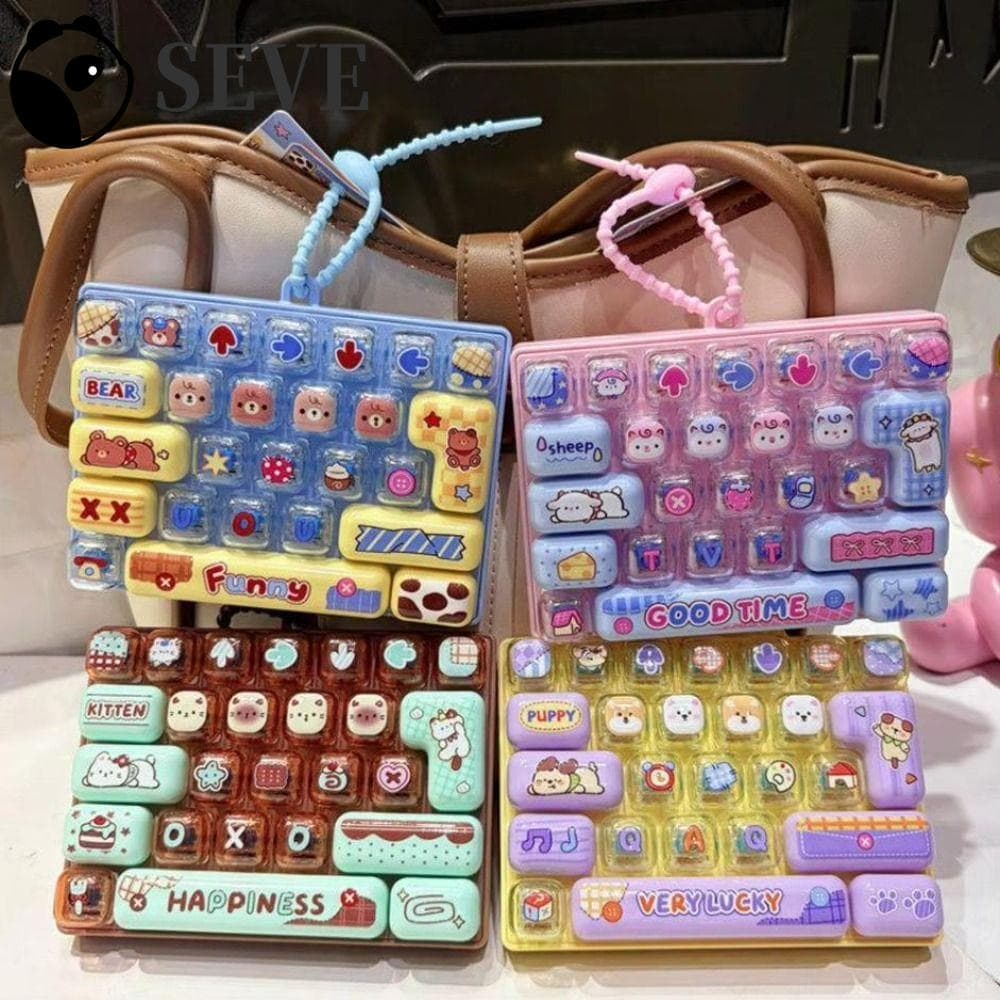 Brinquedo De Botão De Descompressão SEVE , Mini Pingente De Teclado Com Design Bonito De Tom Duplo Transparente , 26 Tec