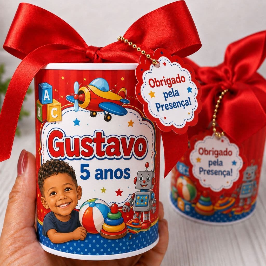 Kit 50 Cofrinhos Personalizado com Foto 9x6 - 50 Unidades - Porta Moedas Lembrancinhas para Festa Brinquedos Carrinhos