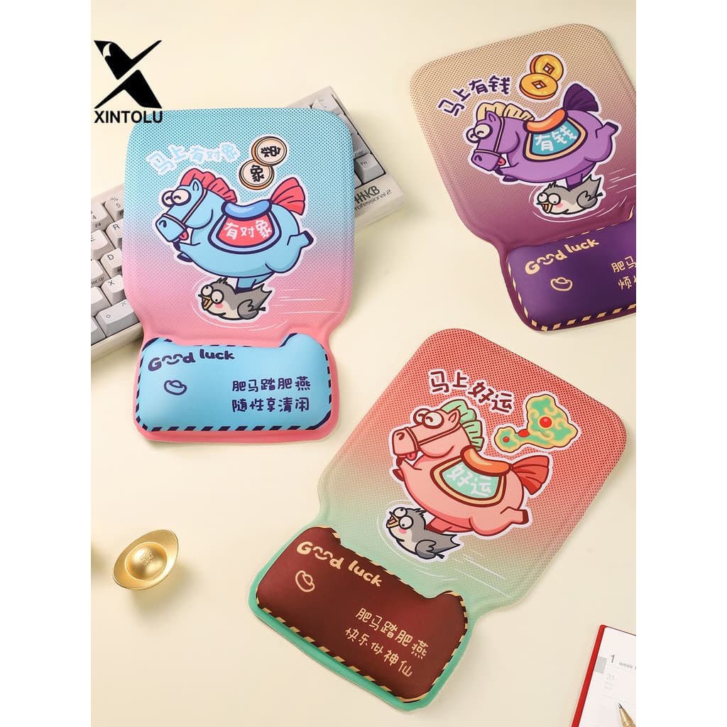 Texto criativo Mouse pad pulseira meninas de alto valor computador proteção de pulso teclado descanso de mão mesa almofa