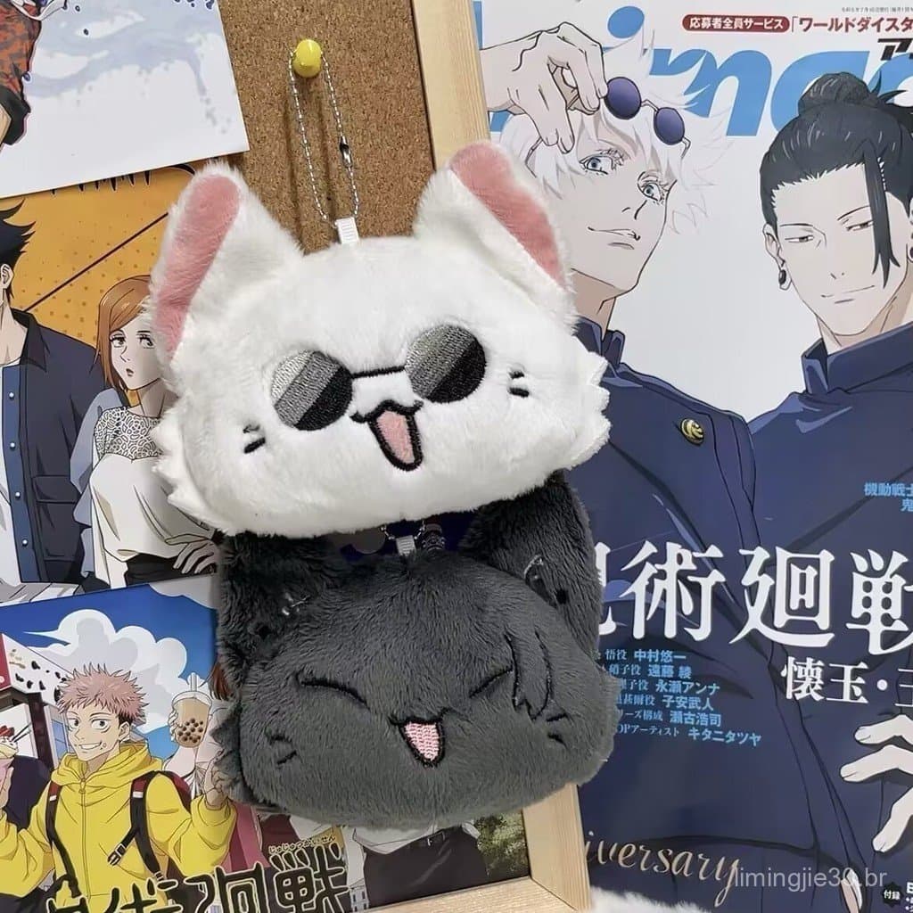 Squeak Jujutsu Kaisen Gojo Satoru Brinquedos De Pelúcia Chaveiro Gato Boneca Animação Periférica Mochila Pingente Decora