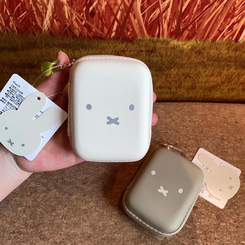 Japonês dos desenhos animados Miffy coelho saco de armazenamento bonito Mini batom saco portátil fone de ouvido saco via