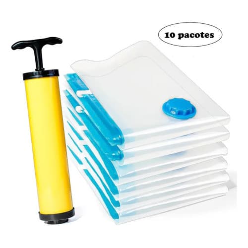 Kit 10 Sacos A Vácuo + Bomba