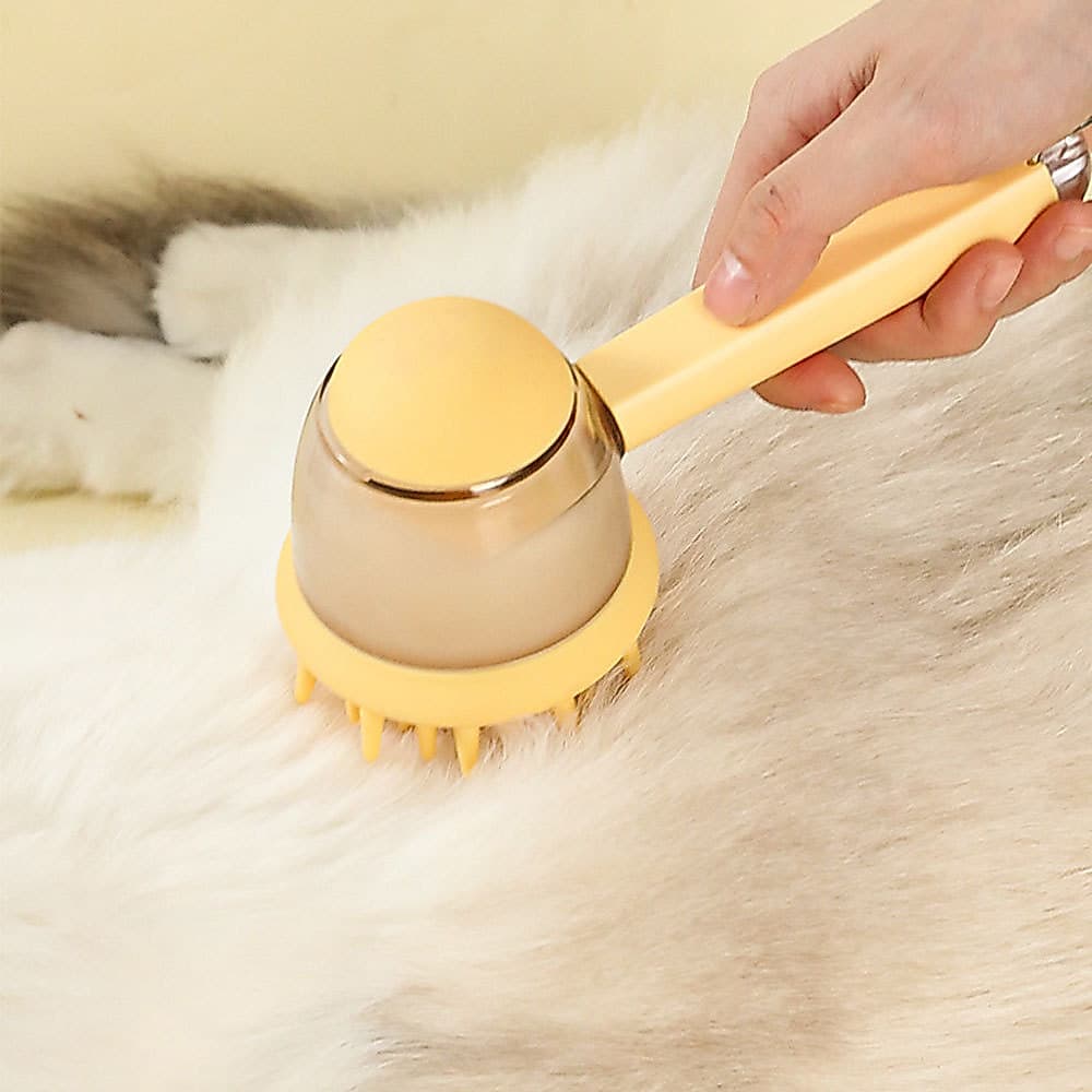 Escova de massagem para animais de estimação, escova de banho multifuncional, escova universal com dispensador de líquid