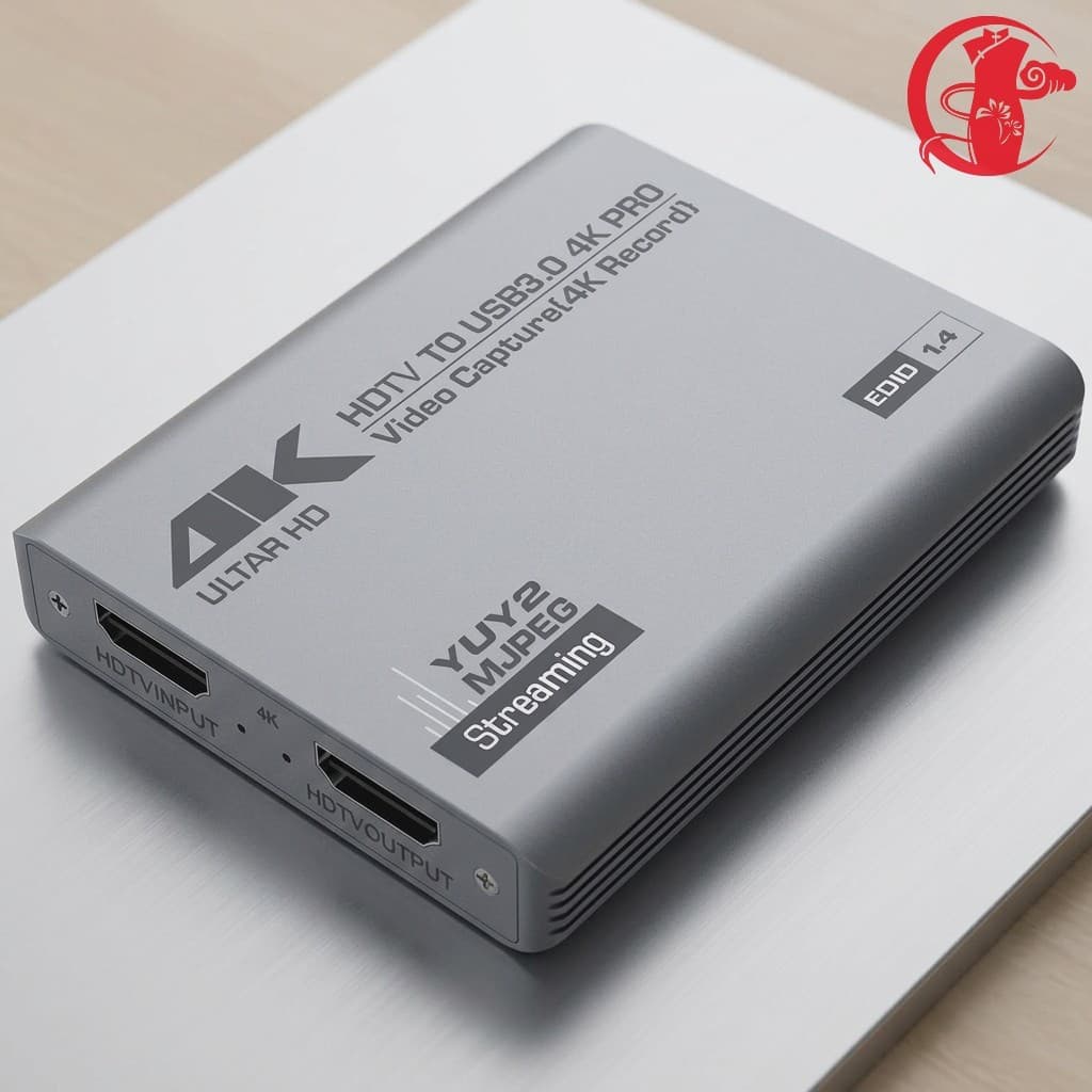 Placa De Captura De Vídeo USB3.0 4K Em Liga De Alumínio Com Loop-Out Para Gravação E Monitoramento De Transmissão Ao Viv